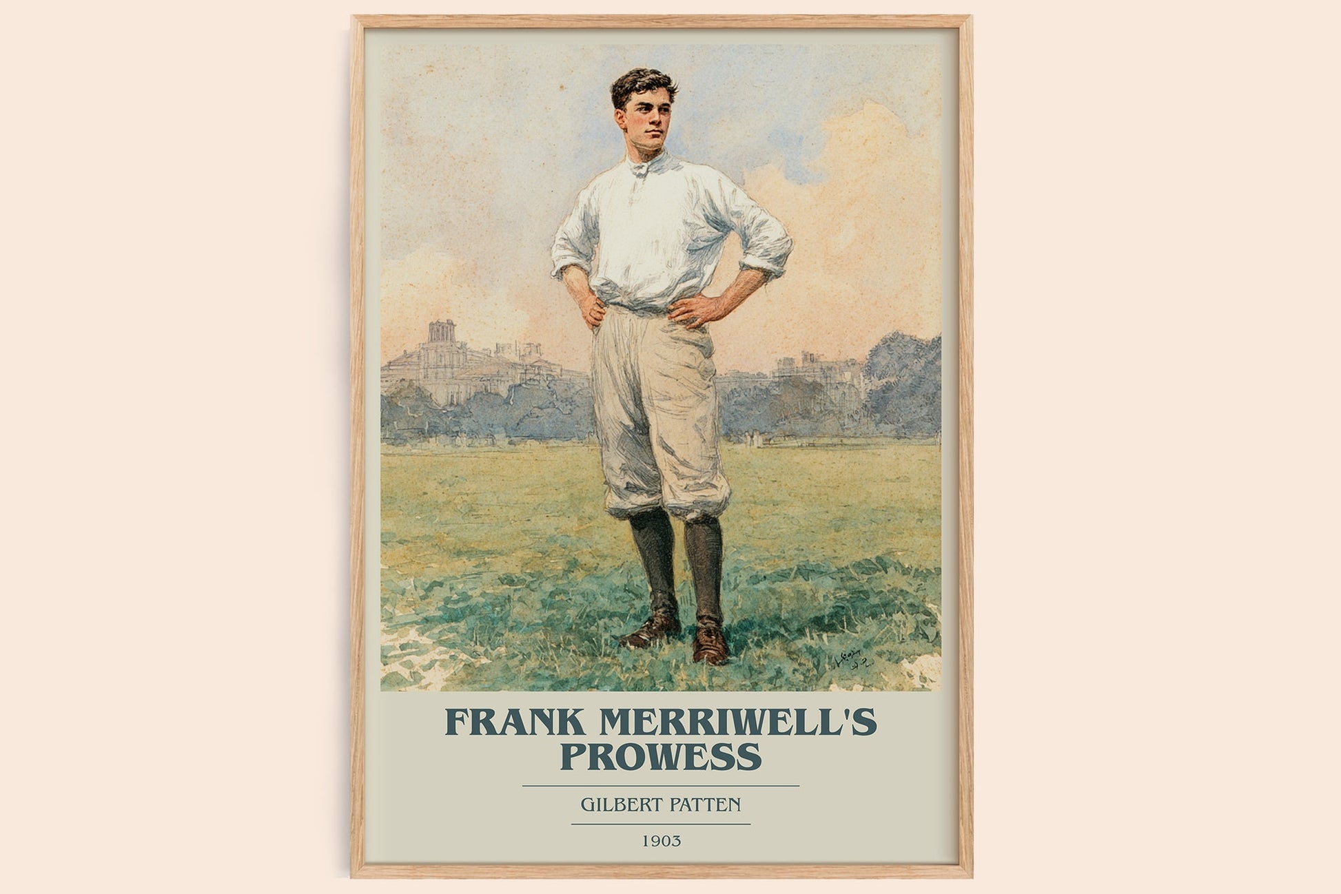 Frank Merriwell's Prowess book cover book poster by Gilbert Patten – framed literary art print