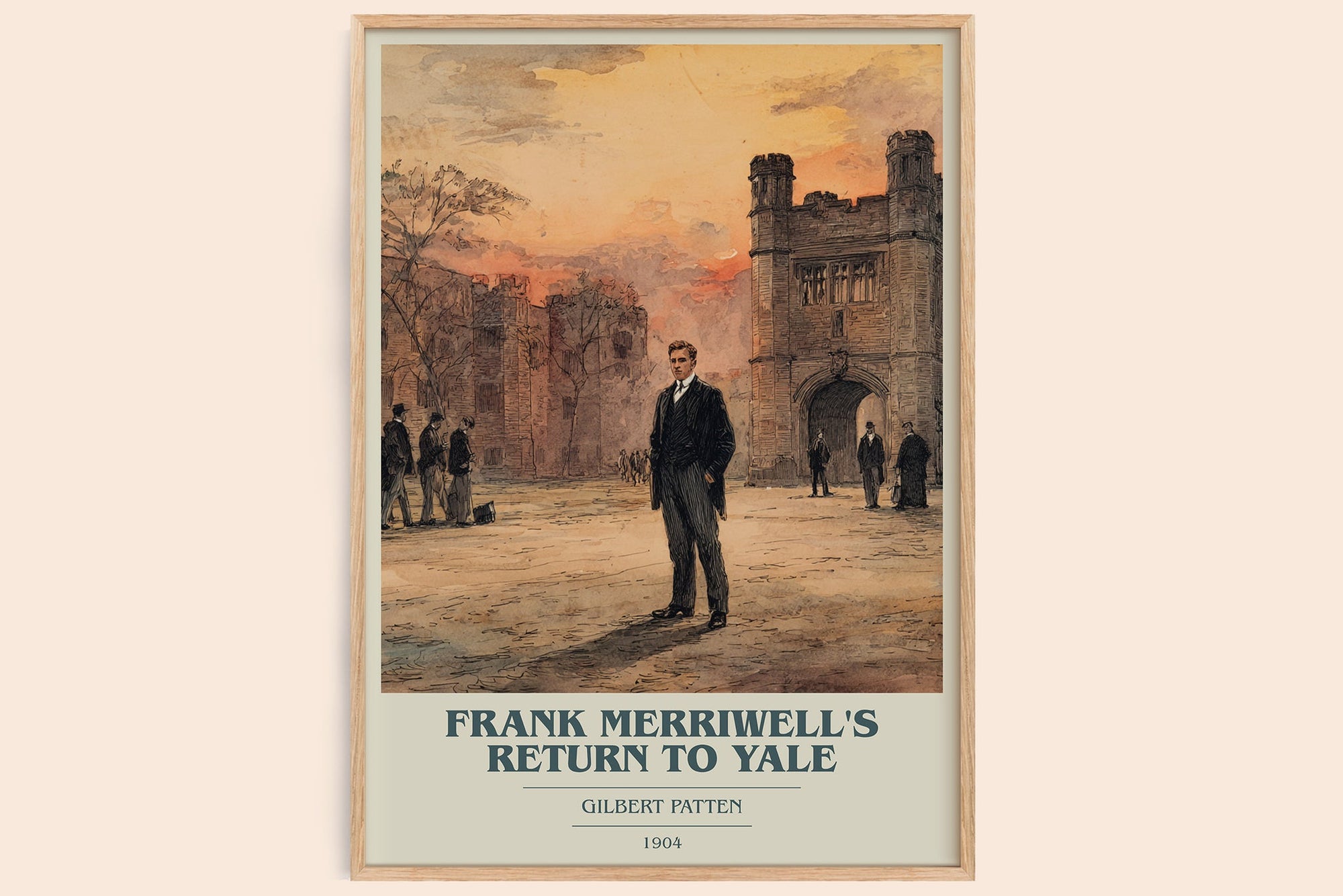 Frank Merriwell's Return To Yale book cover book poster by Gilbert Patten – framed literary art print