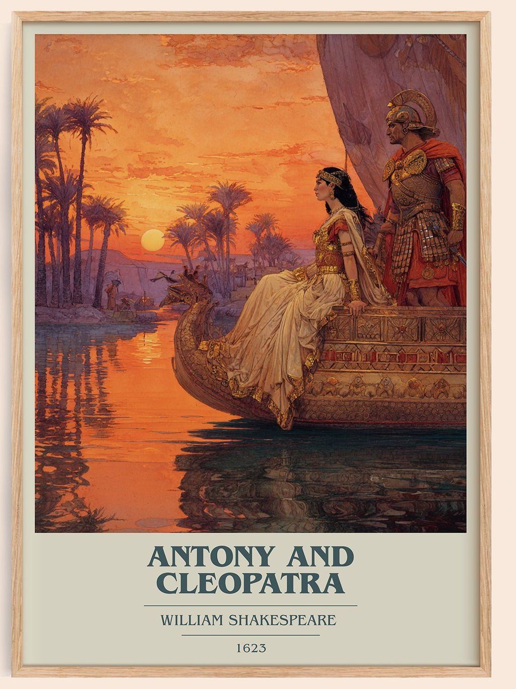 Antony and Cleopatra book cover book poster by William Shakespeare – framed literary art print
