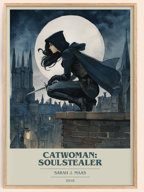 Catwoman: Soulstealer book cover book poster by Sarah J. Maas – framed literary art print