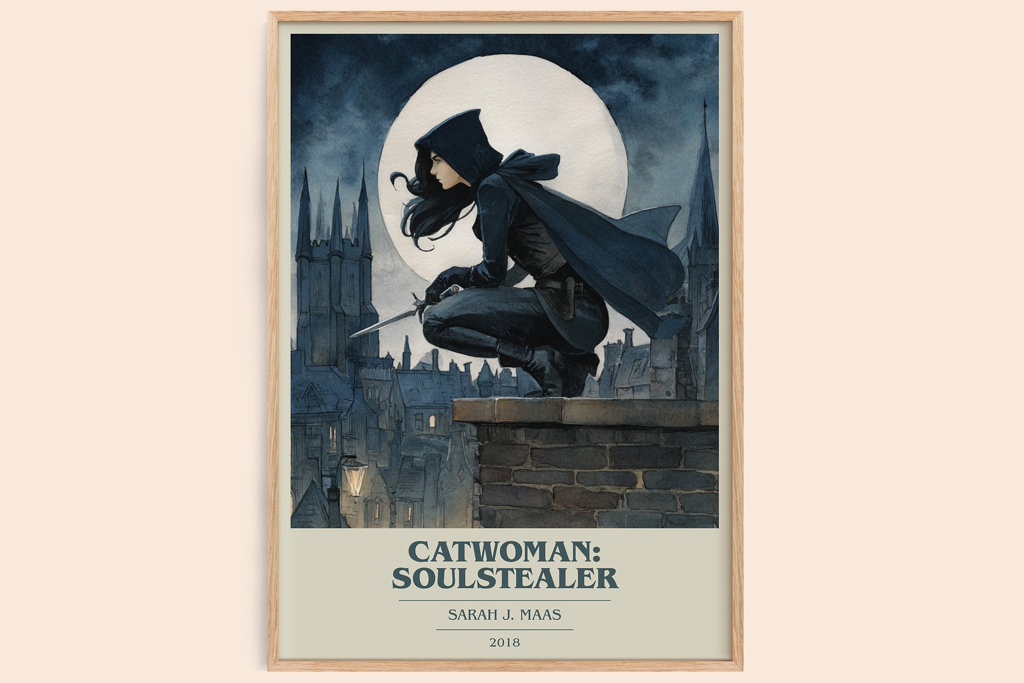 Catwoman: Soulstealer book cover book poster by Sarah J. Maas – framed literary art print