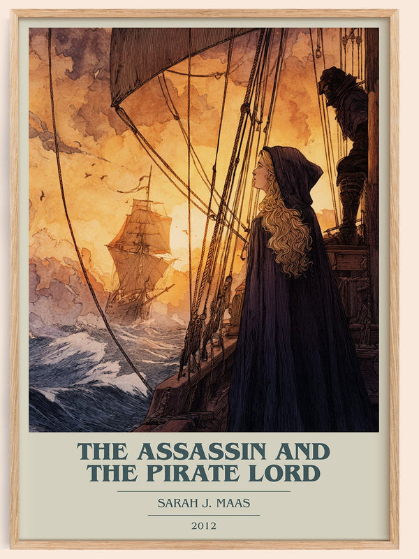 The Assassin And The Pirate Lord book cover book poster by Sarah J. Maas – framed literary art print