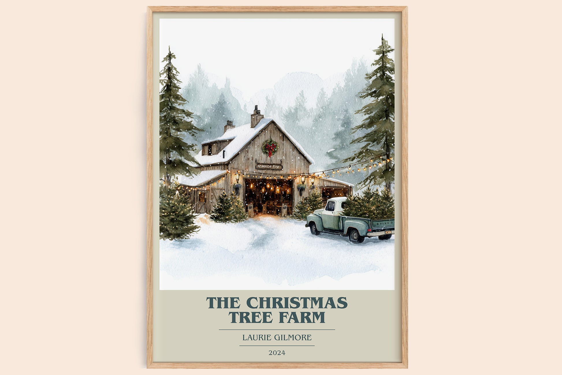 The Christmas Tree Farm book cover book poster by Laurie Gilmore – framed literary art print