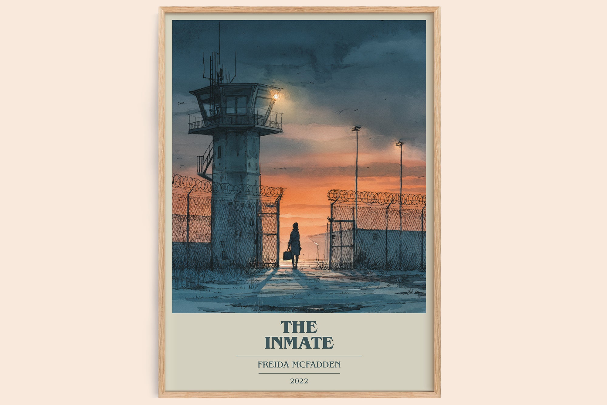 The Inmate book cover book poster by Freida McFadden – framed literary art print
