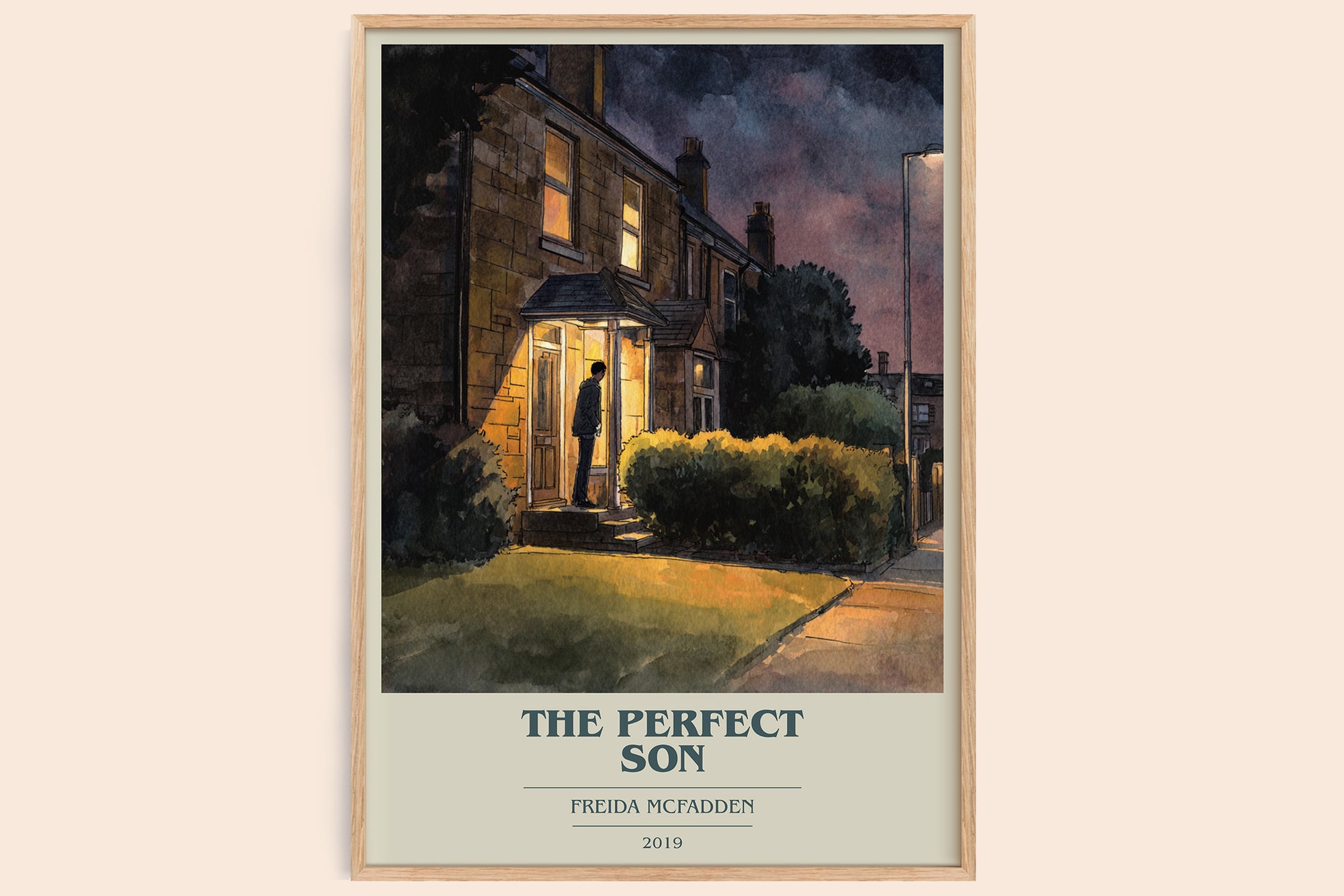 The Perfect Son book cover book poster by Freida McFadden – framed literary art print