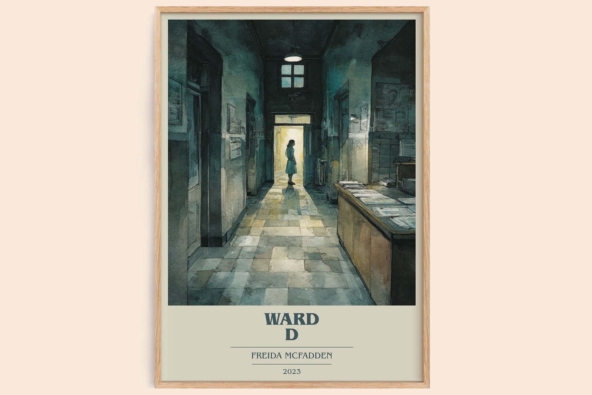 Ward D book cover book poster by Freida McFadden – framed literary art print