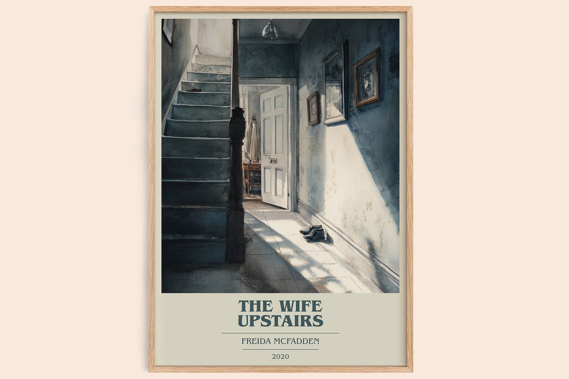 The Wife Upstairs book cover book poster by Freida Mcfadden – framed literary art print