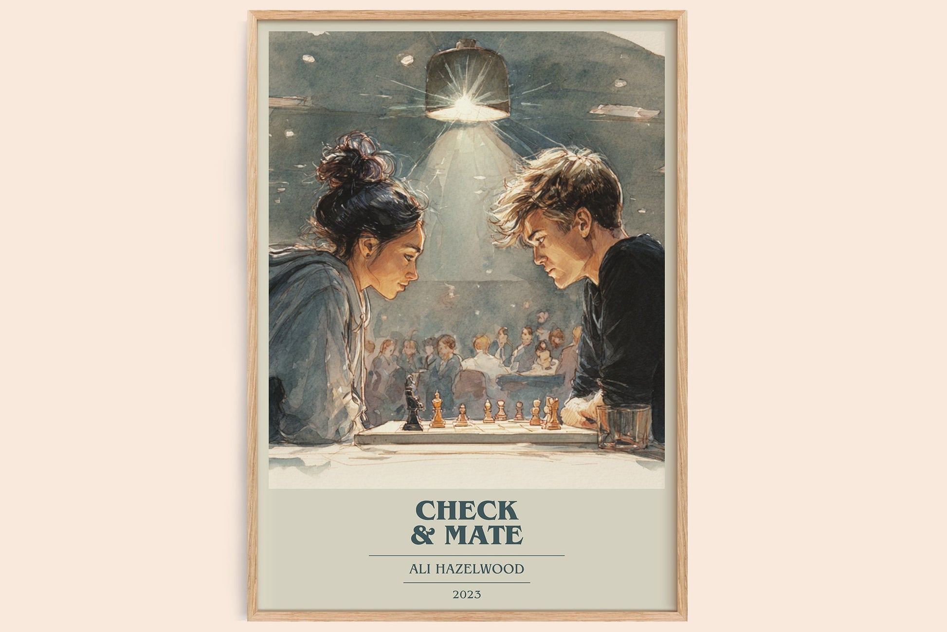 Check & Mate book cover book poster by Ali Hazelwood – framed literary art print