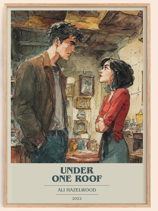Under One Roof book cover book poster by Ali Hazelwood – framed literary art print