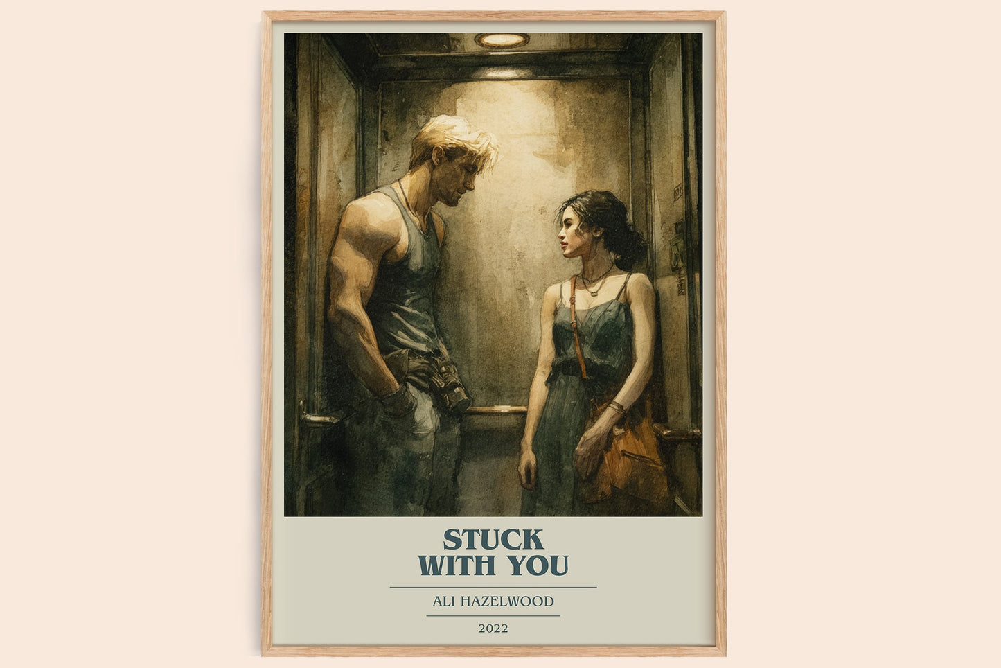 Stuck with You book cover book poster by Ali Hazelwood – framed literary art print