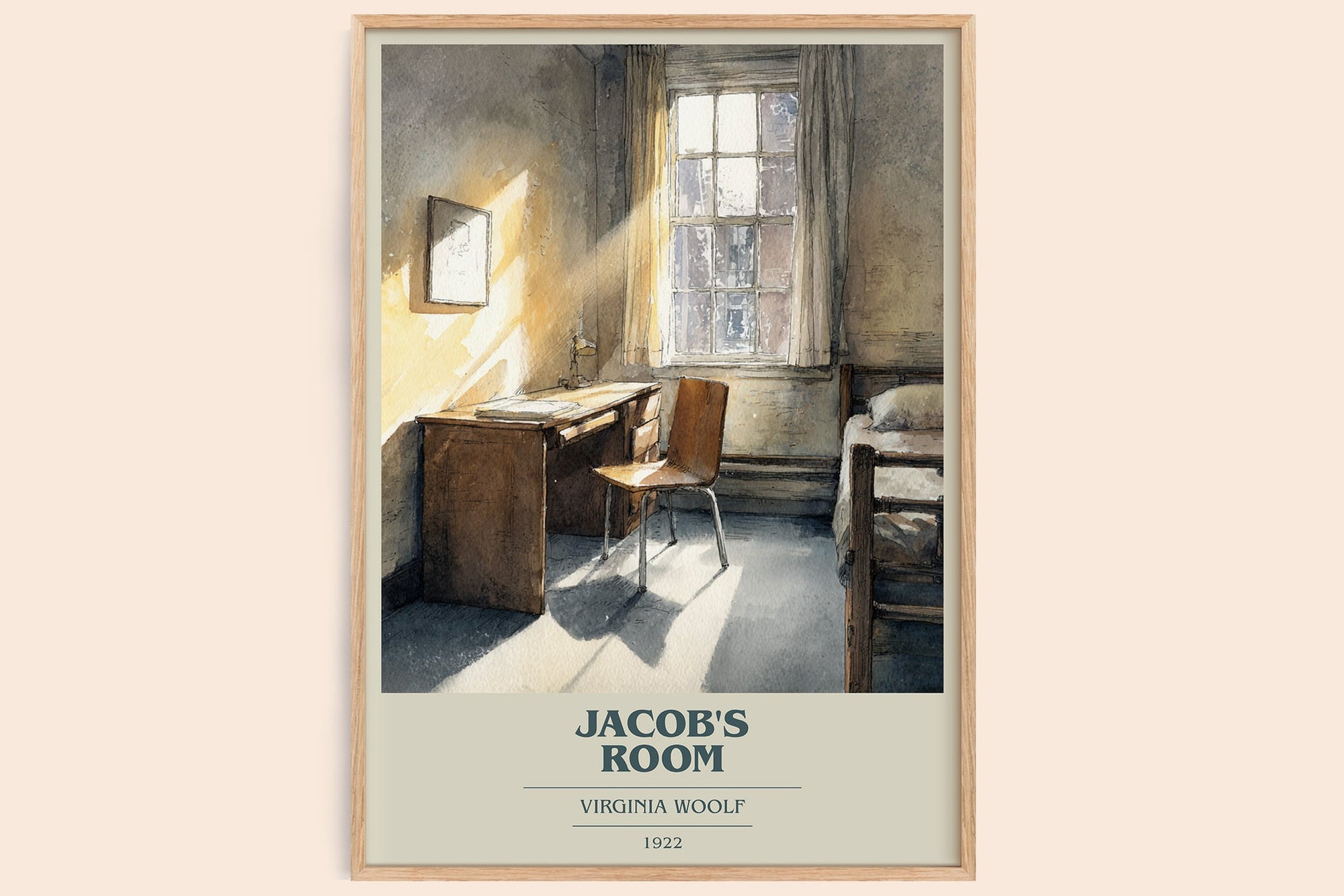 Jacob's Room book cover book poster by Virginia Woolf – framed literary art print