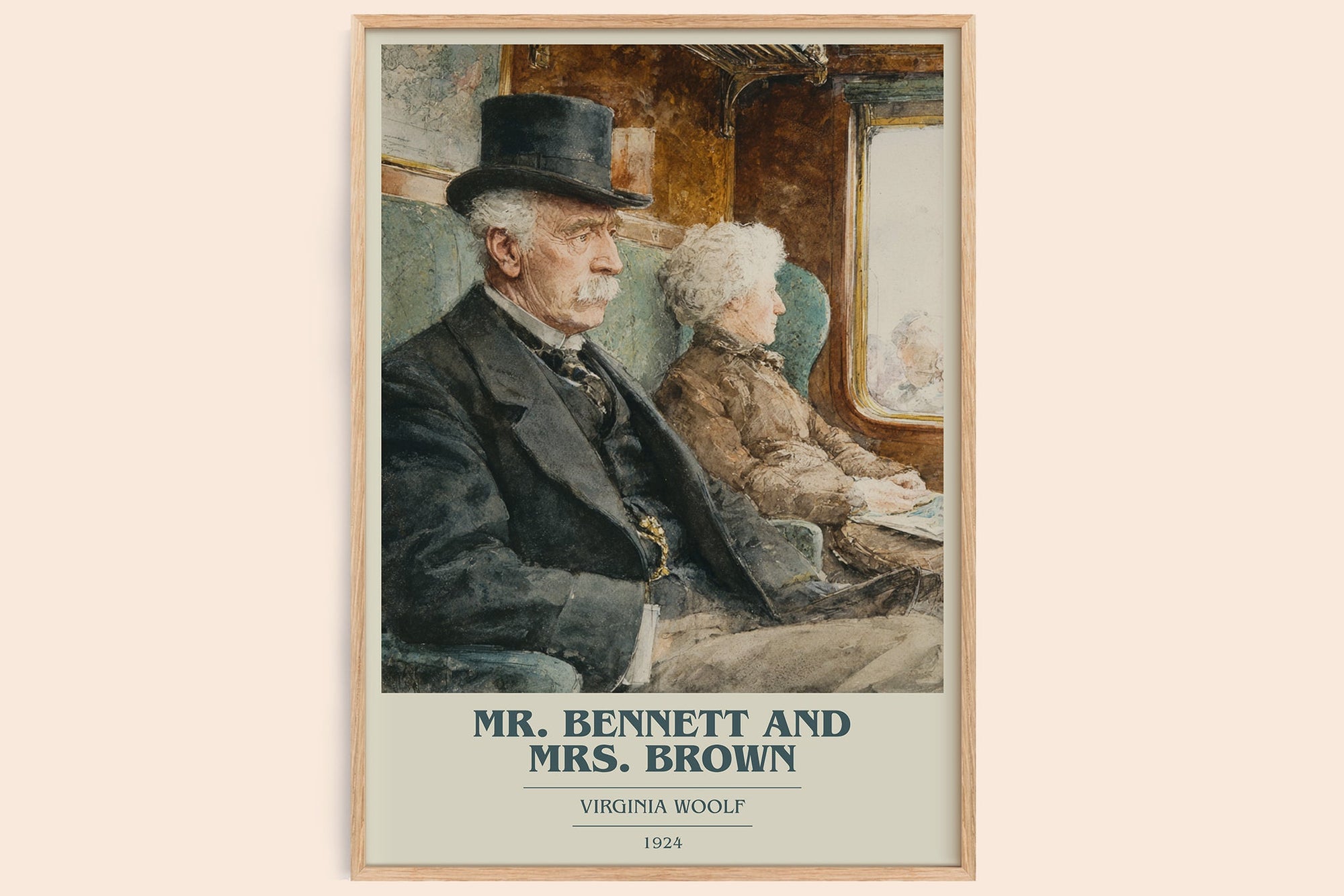Mr. Bennett and Mrs. Brown book cover book poster by Virginia Woolf – framed literary art print