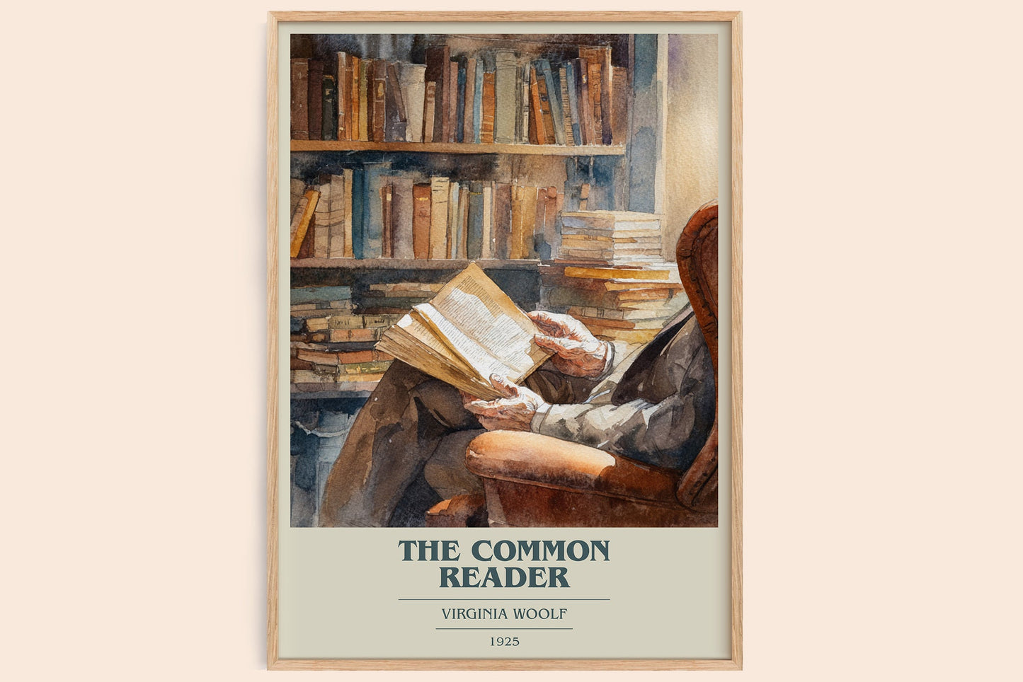 The Common Reader book cover book poster by Virginia Woolf – framed literary art print