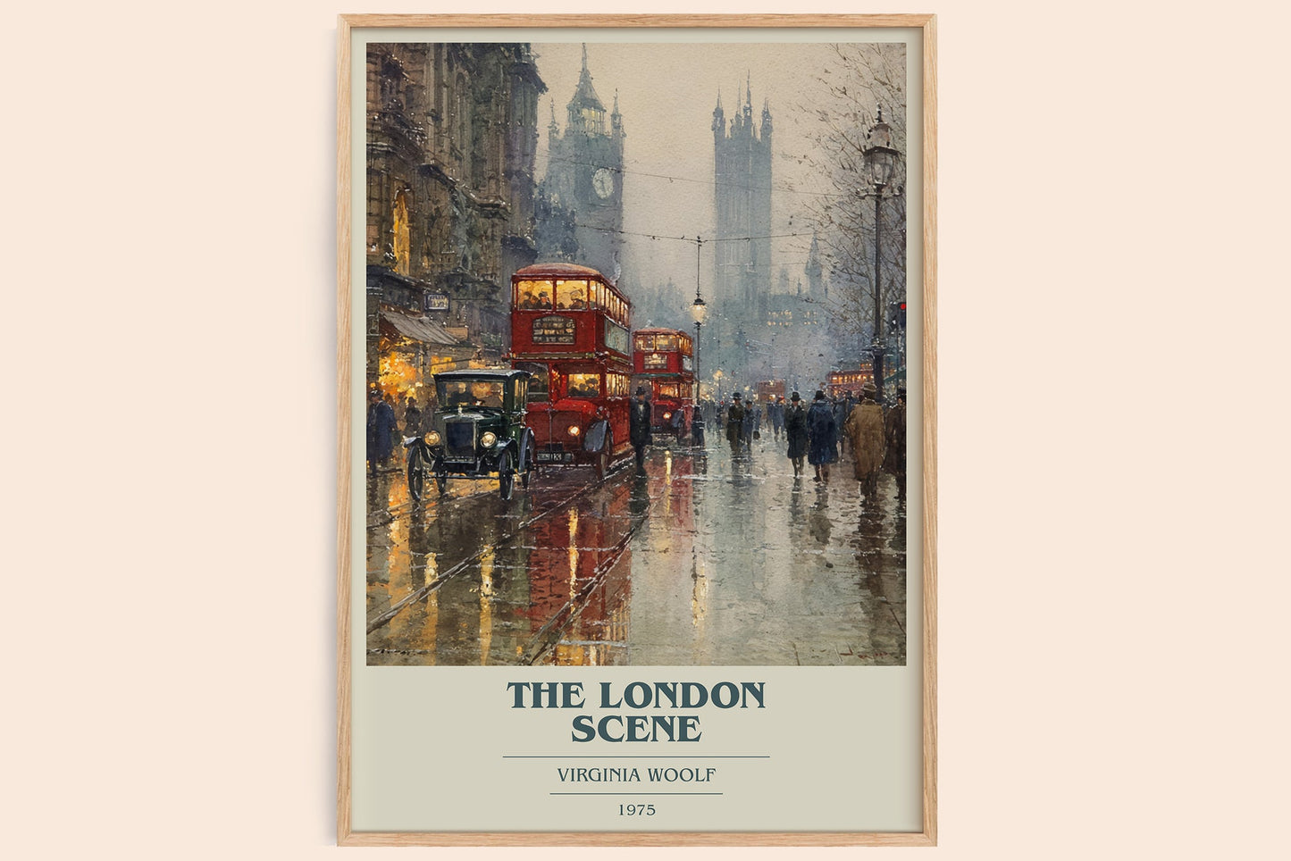 The London Scene book cover book poster by Virginia Woolf – framed literary art print