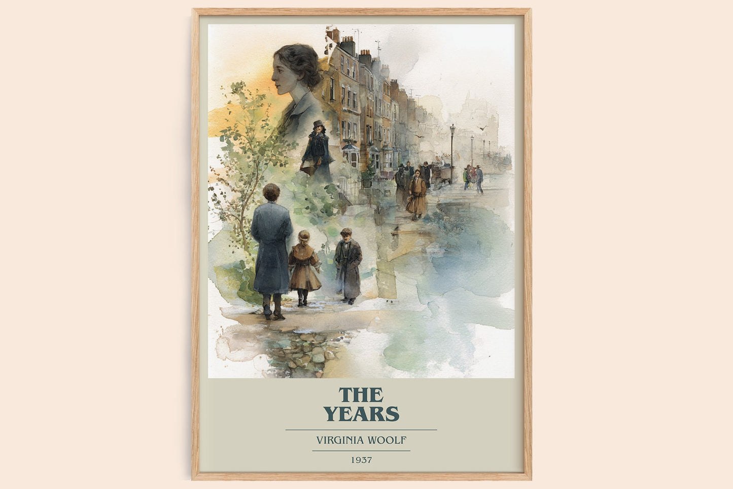 The Years book cover print in frame leaning in hallway – non fiction wall art