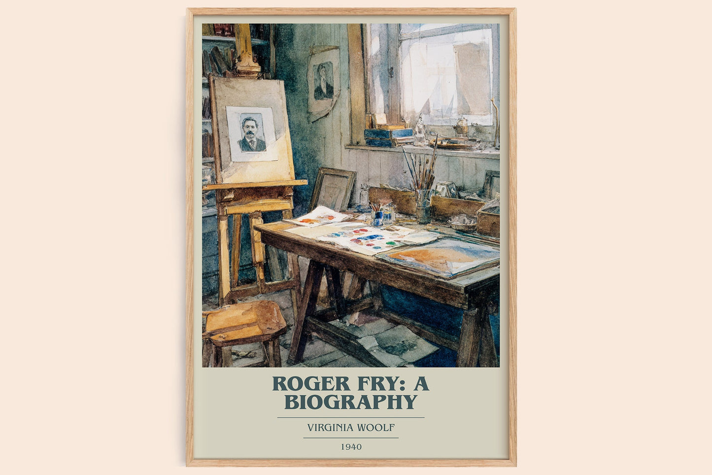 Roger Fry: A Biography book cover book poster by Virginia Woolf – framed literary art print