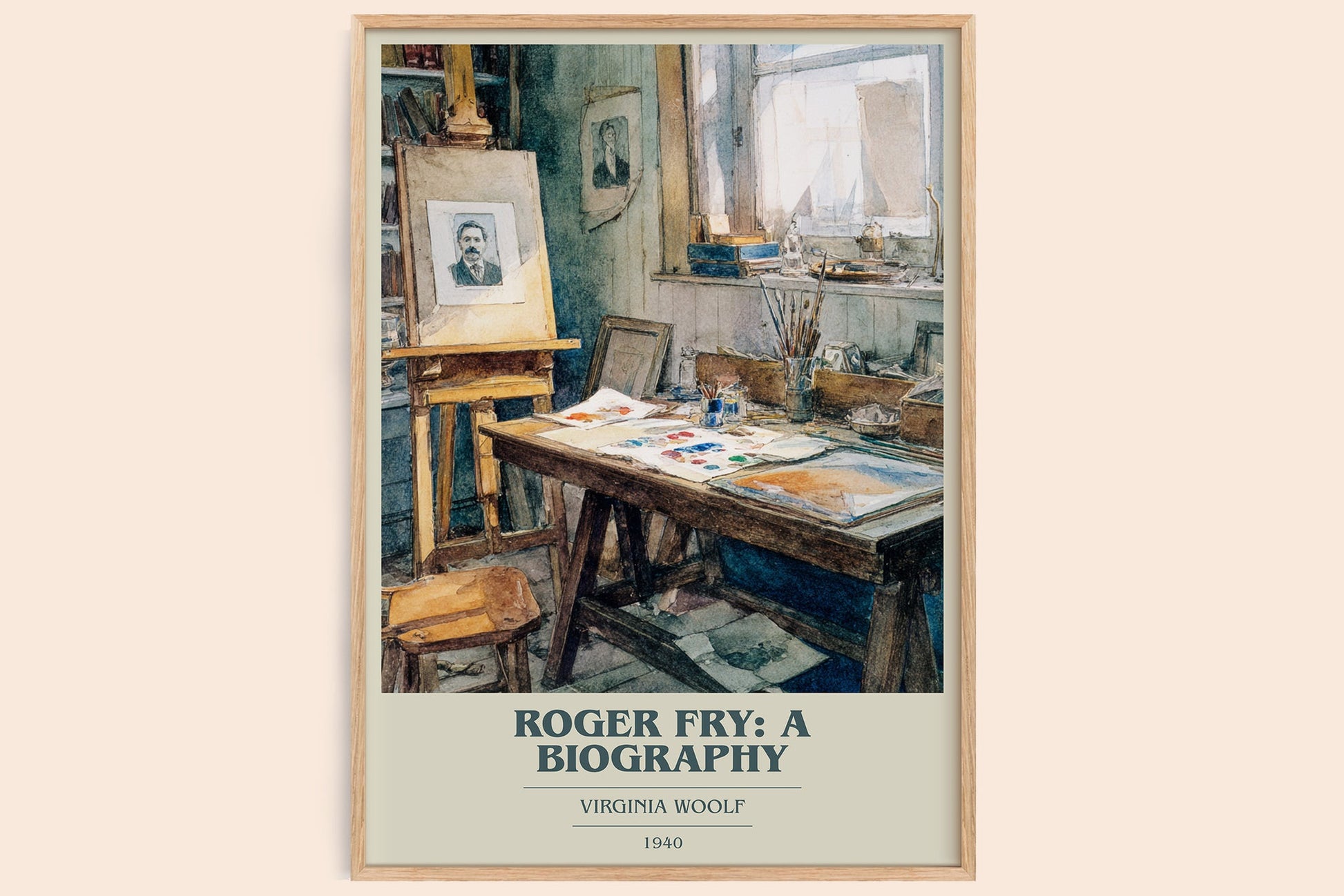 Roger Fry: A Biography book cover book poster by Virginia Woolf – framed literary art print