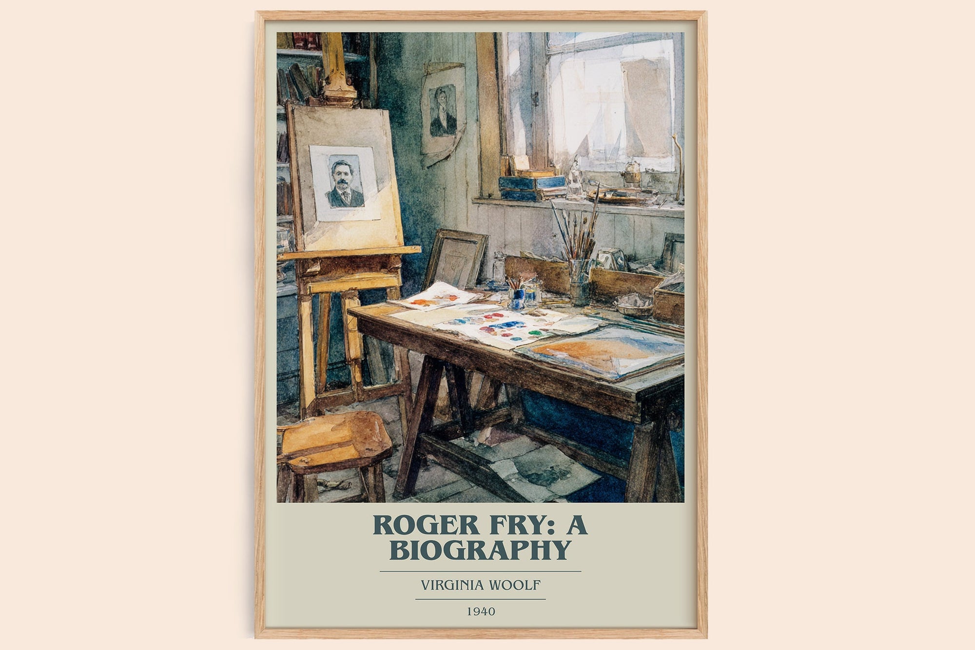 Roger Fry: A Biography book cover book poster by Virginia Woolf – framed literary art print