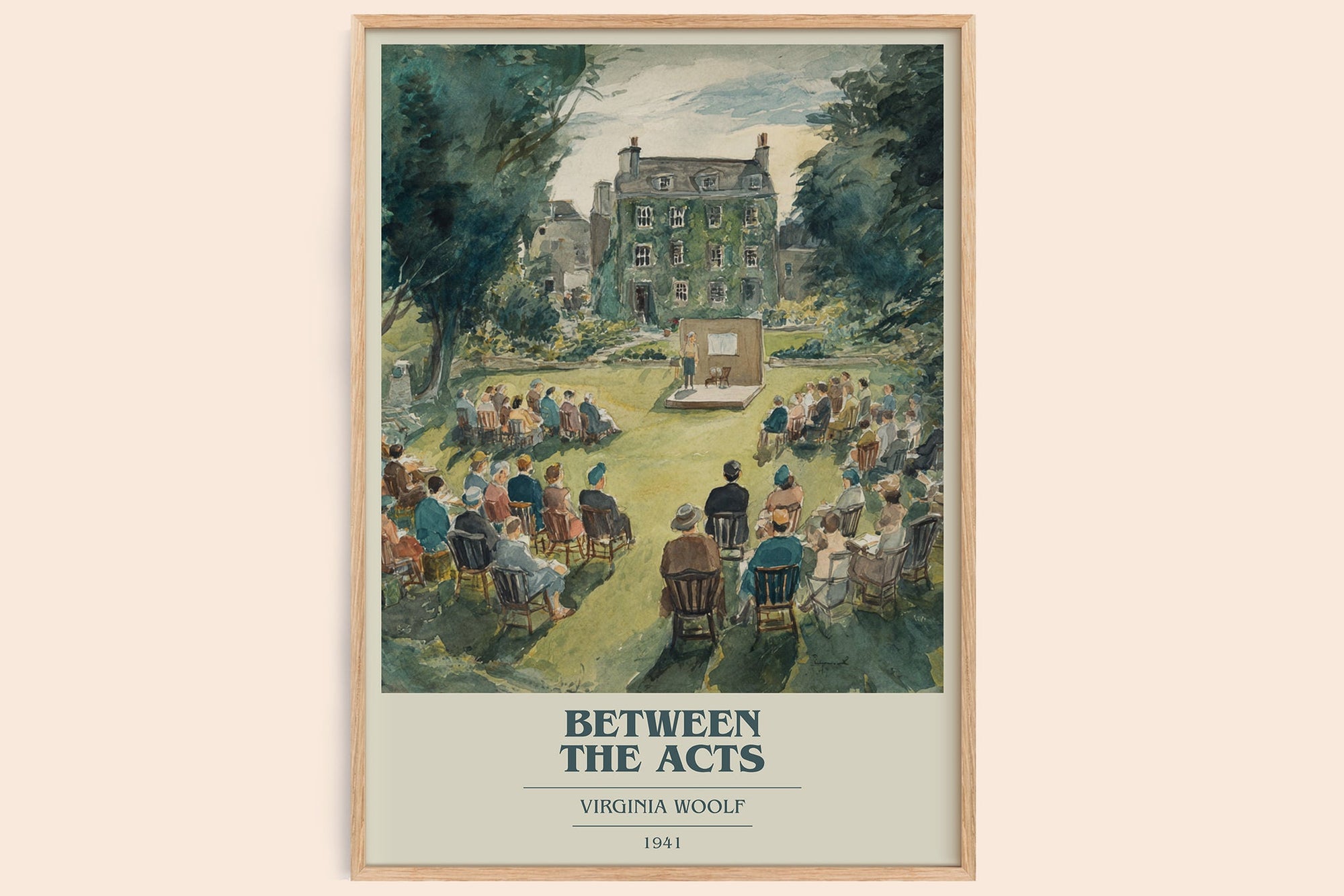 Between the Acts book cover book poster by Virginia Woolf – framed literary art print