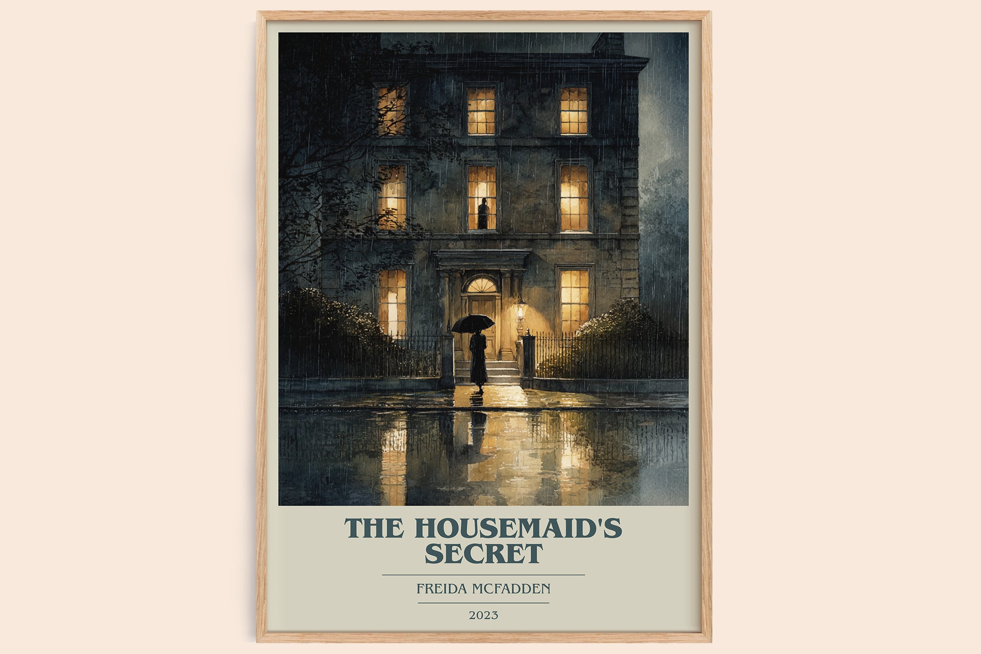 The Housemaid's Secret book cover book poster by Freida McFadden – framed literary art print