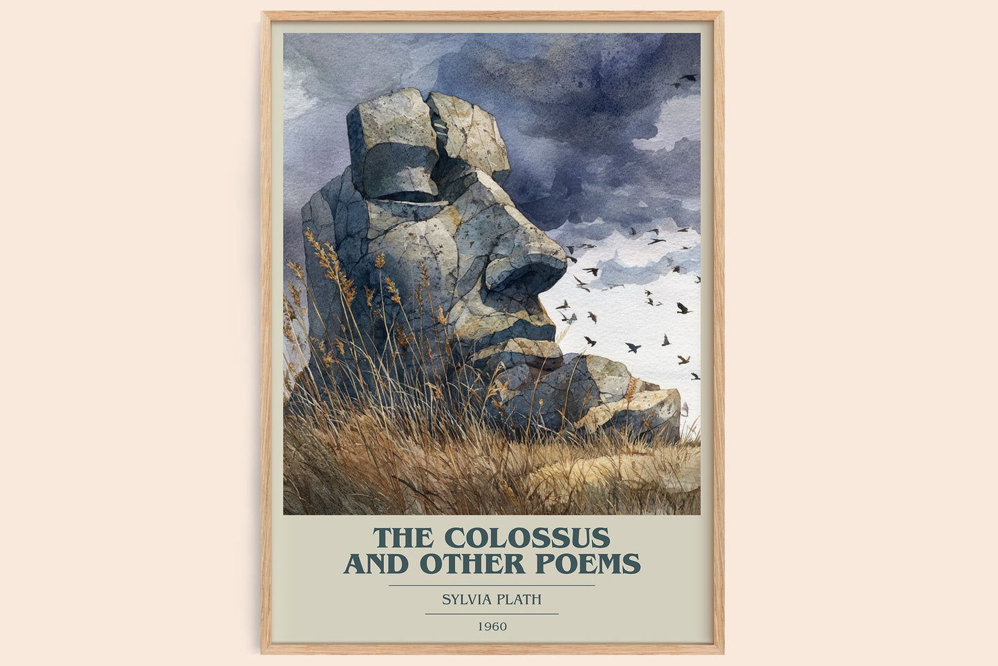 The Colossus: and Other Poems book cover book poster by Sylvia Plath – framed literary art print