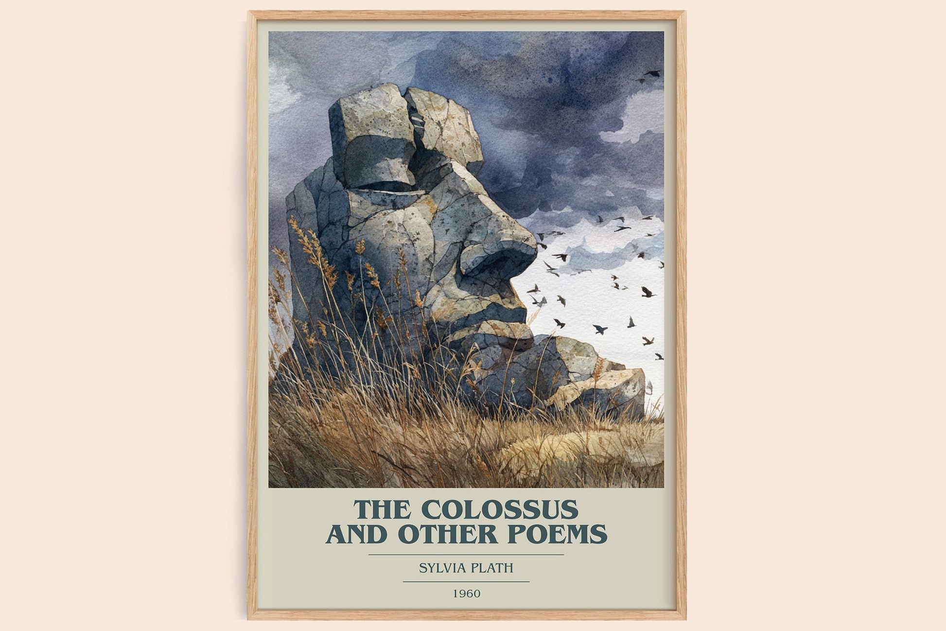 The Colossus: and Other Poems book cover book poster by Sylvia Plath – framed literary art print