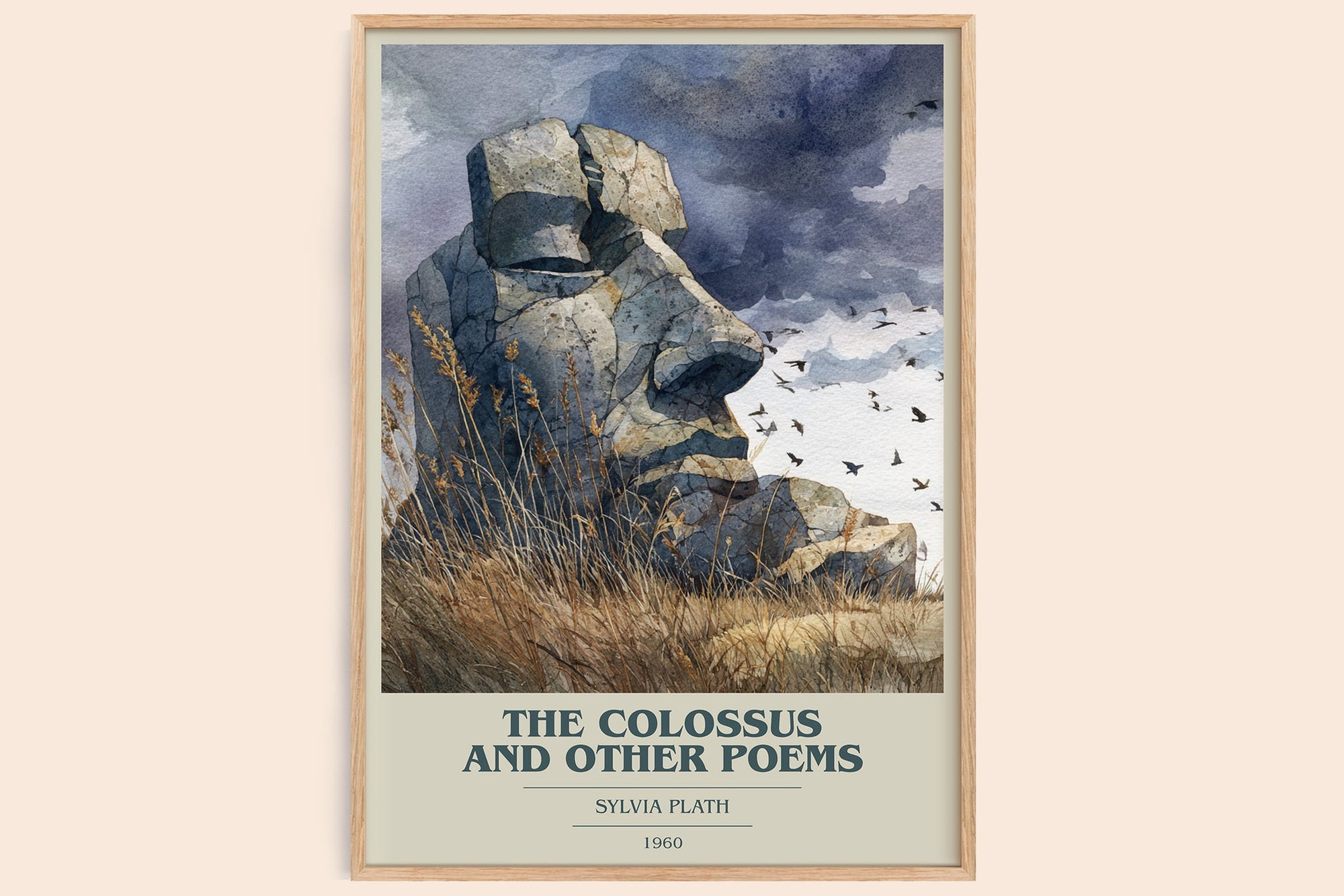 The Colossus: and Other Poems book cover book poster by Sylvia Plath – framed literary art print