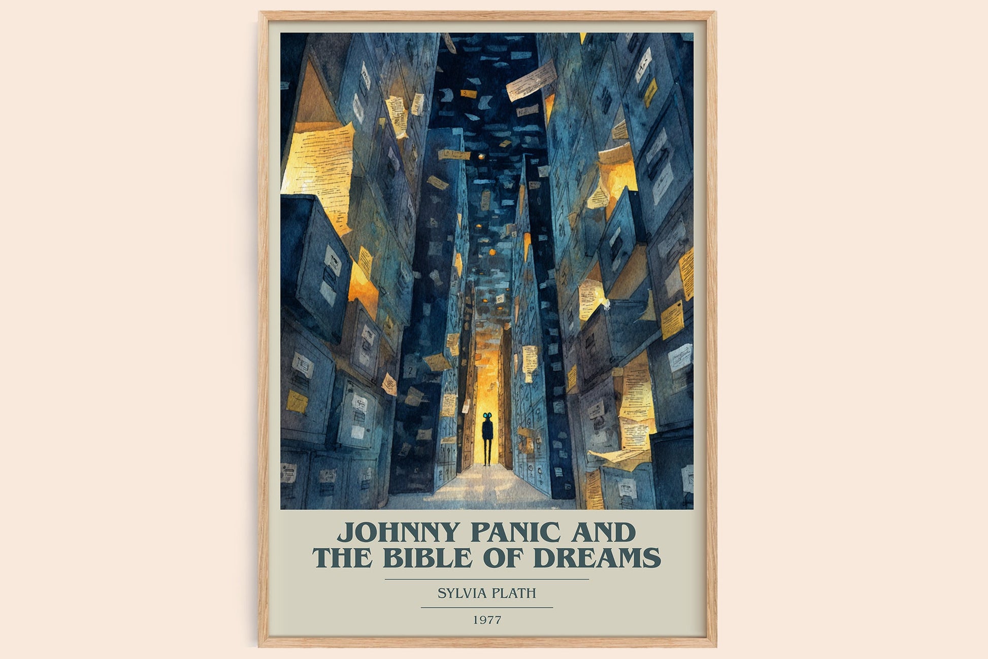 Johnny Panic And The Bible Of Dreams book cover book poster by Sylvia Plath – framed literary art print