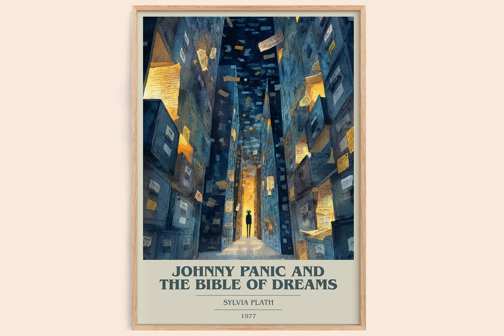 Johnny Panic And The Bible Of Dreams book cover book poster by Sylvia Plath – framed literary art print