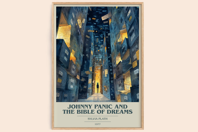 Johnny Panic And The Bible Of Dreams book cover book poster by Sylvia Plath – framed literary art print