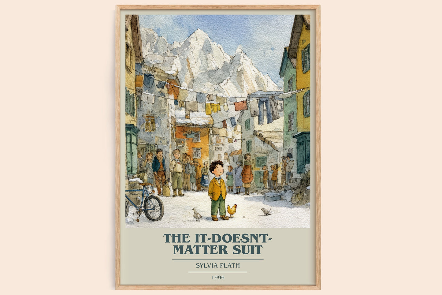 The It-Doesn't-Matter Suit book cover book poster by Sylvia Plath – framed literary art print