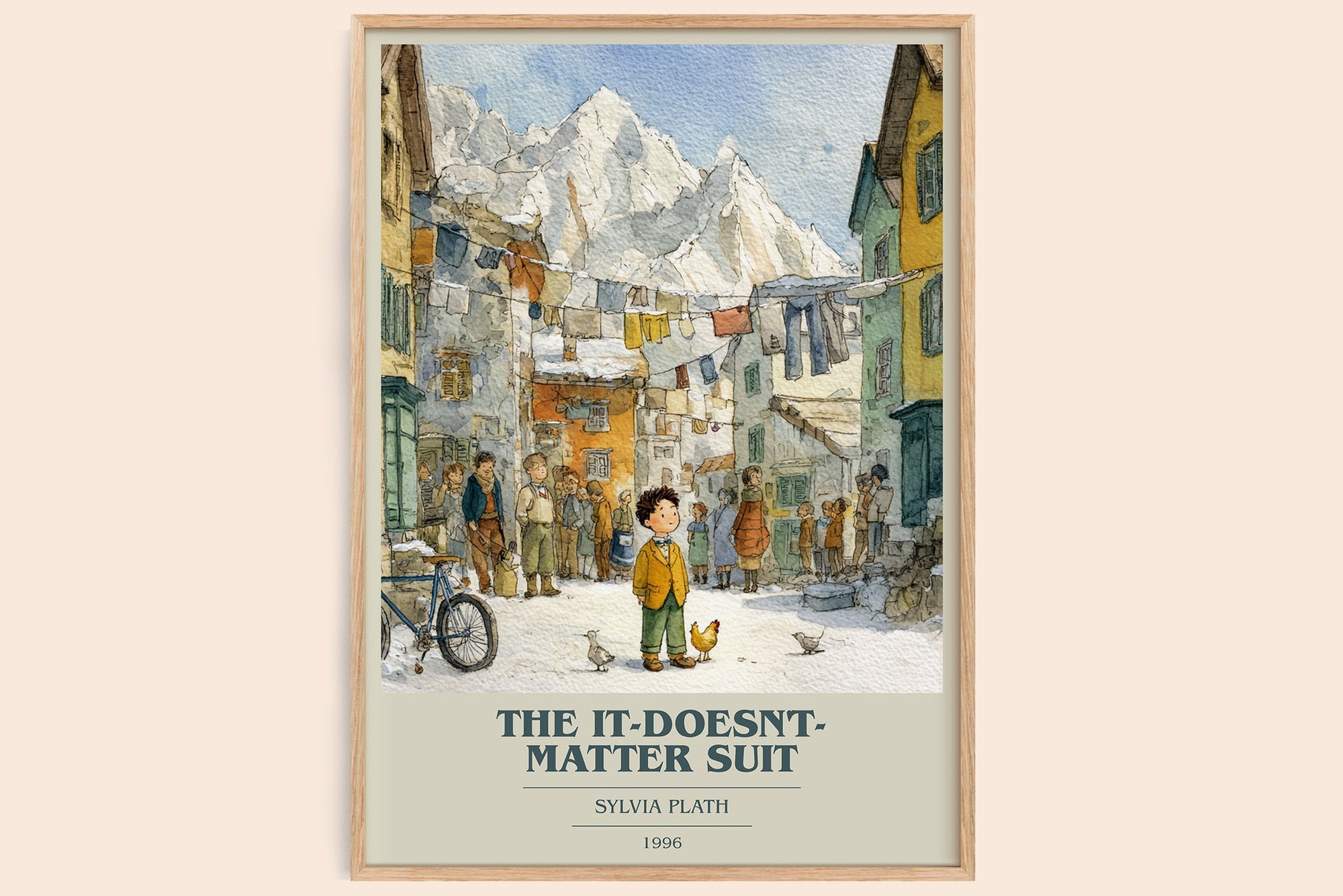 The It-Doesn't-Matter Suit book cover book poster by Sylvia Plath – framed literary art print