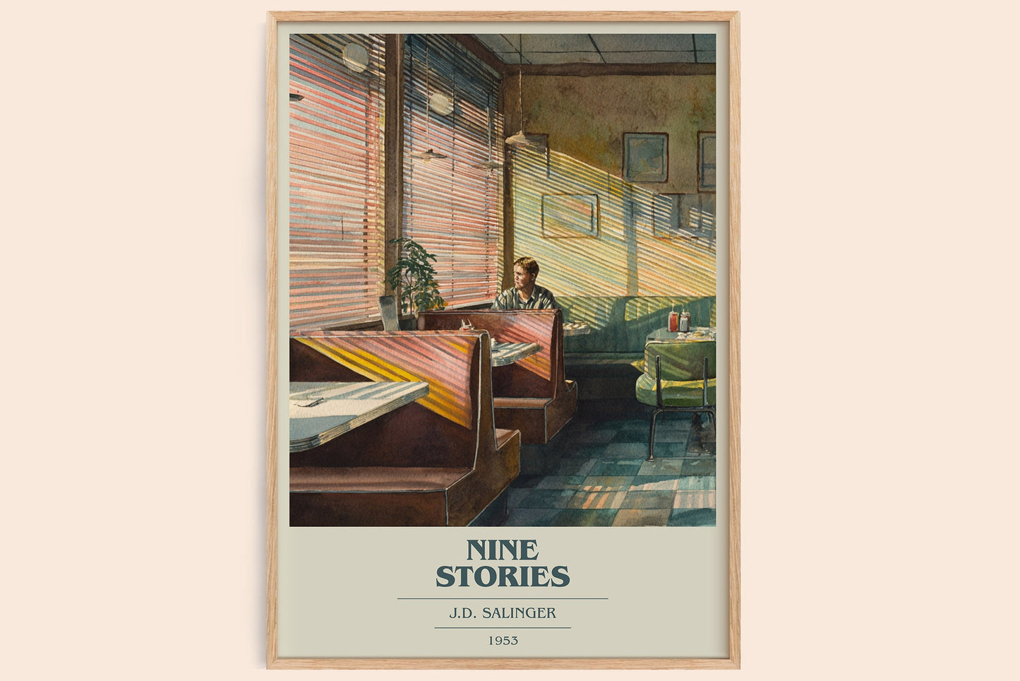 Nine Stories book cover book poster by J. D. Salinger – framed literary art print