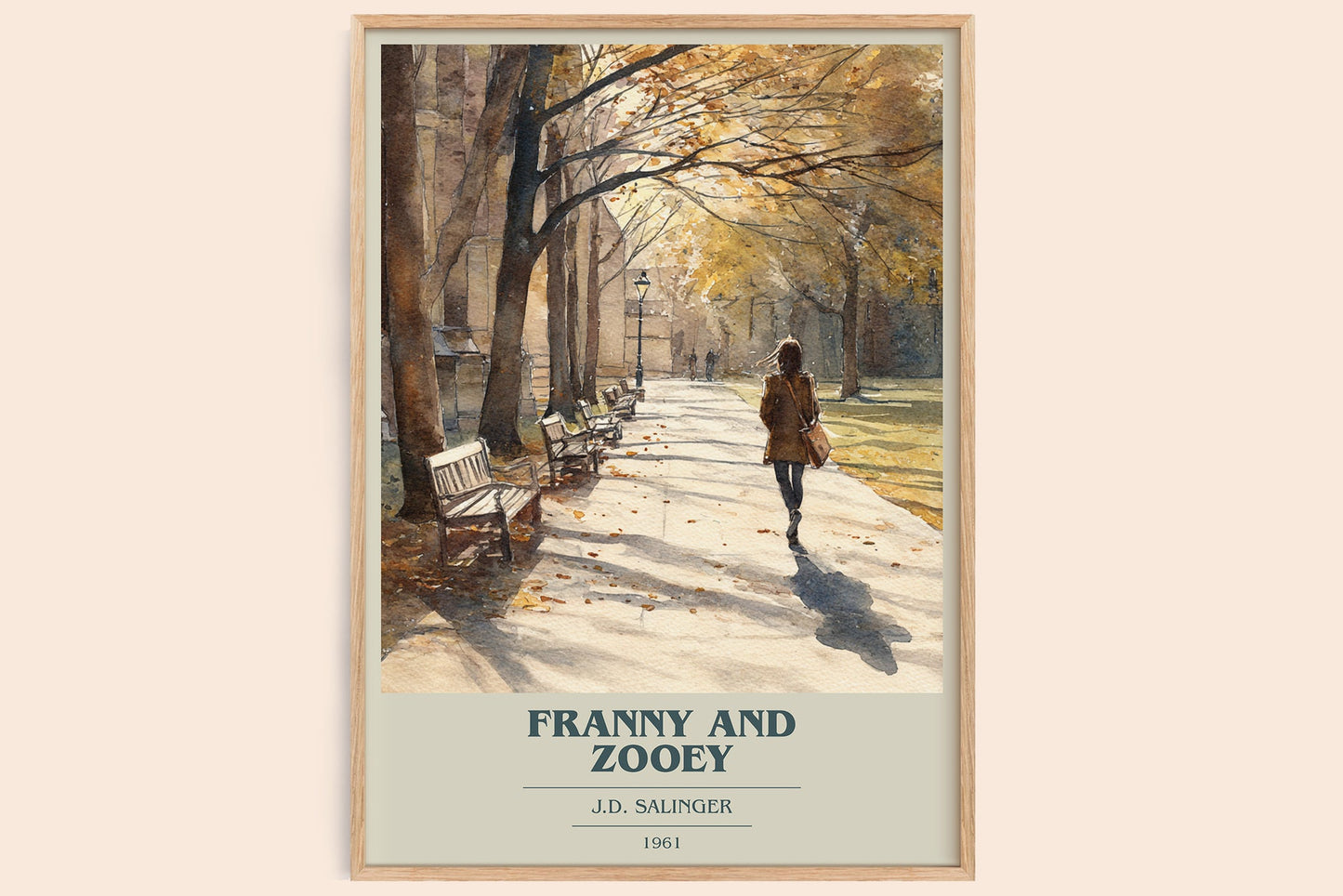 Franny and Zooey book cover book poster by J.D. Salinger – framed literary art print