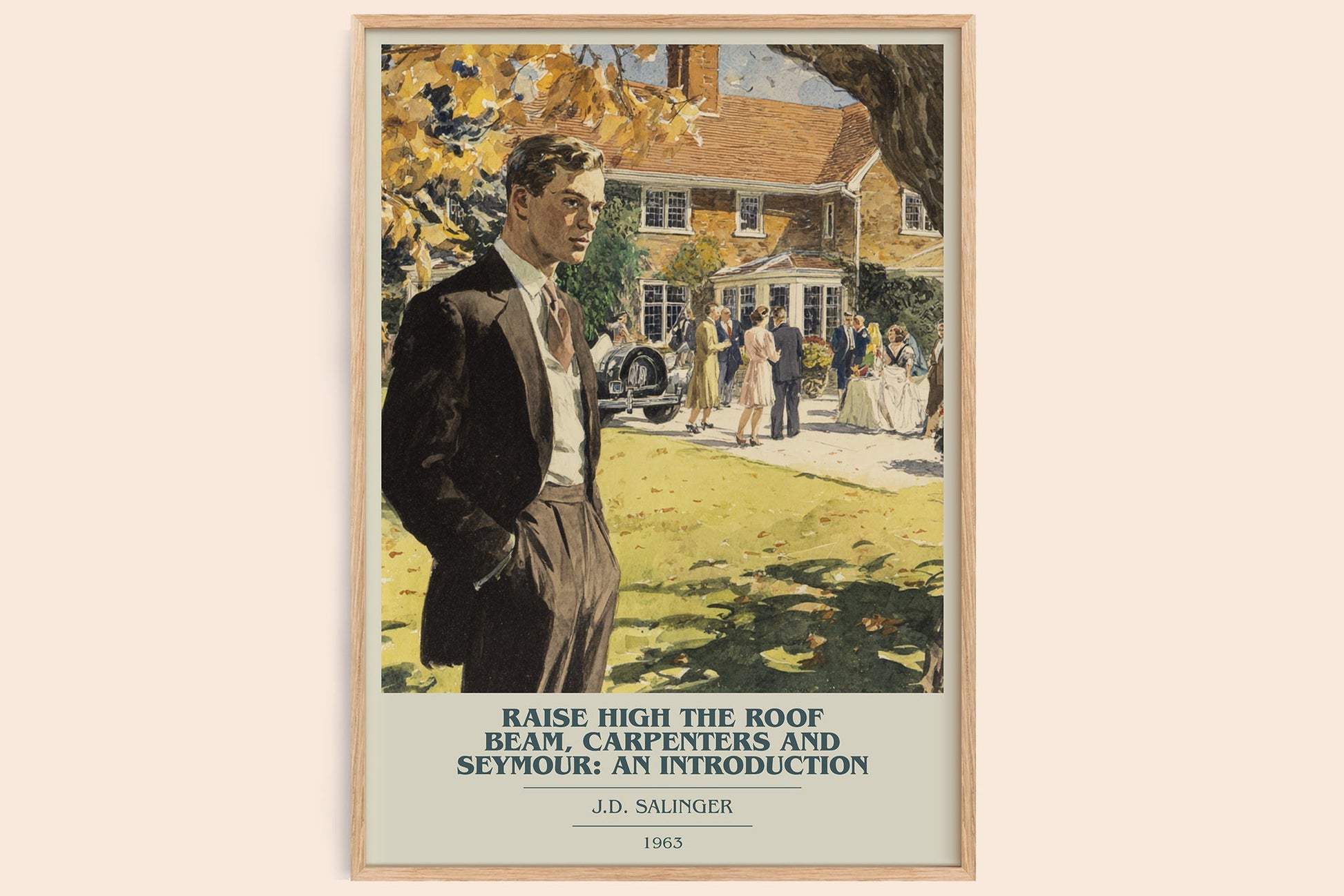 Raise High the Roof Beam, Carpenters and Seymour: An Introduction book cover book poster by J.D. Salinger – framed literary
