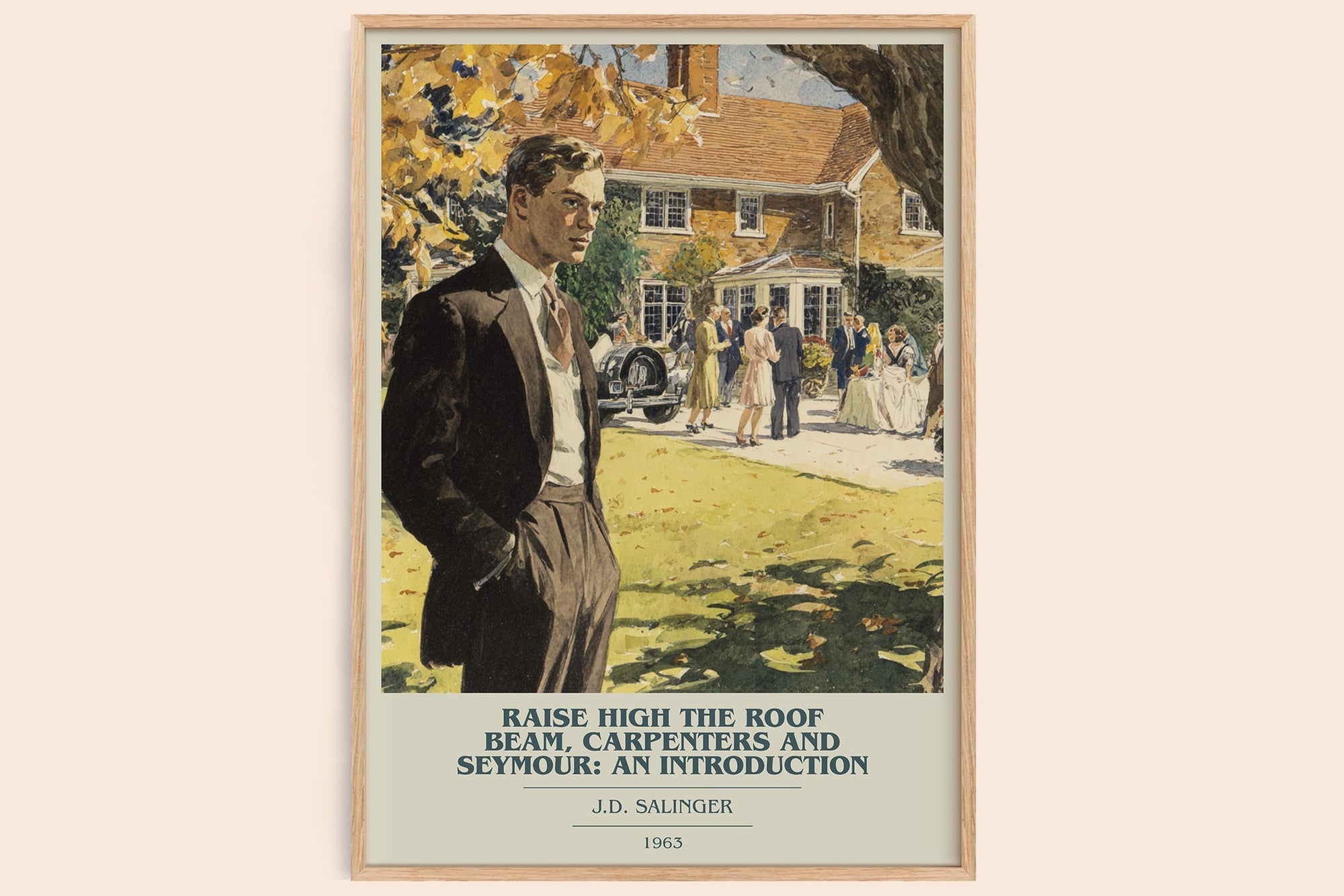 Raise High the Roof Beam, Carpenters and Seymour: An Introduction book cover book poster by J.D. Salinger – framed literary