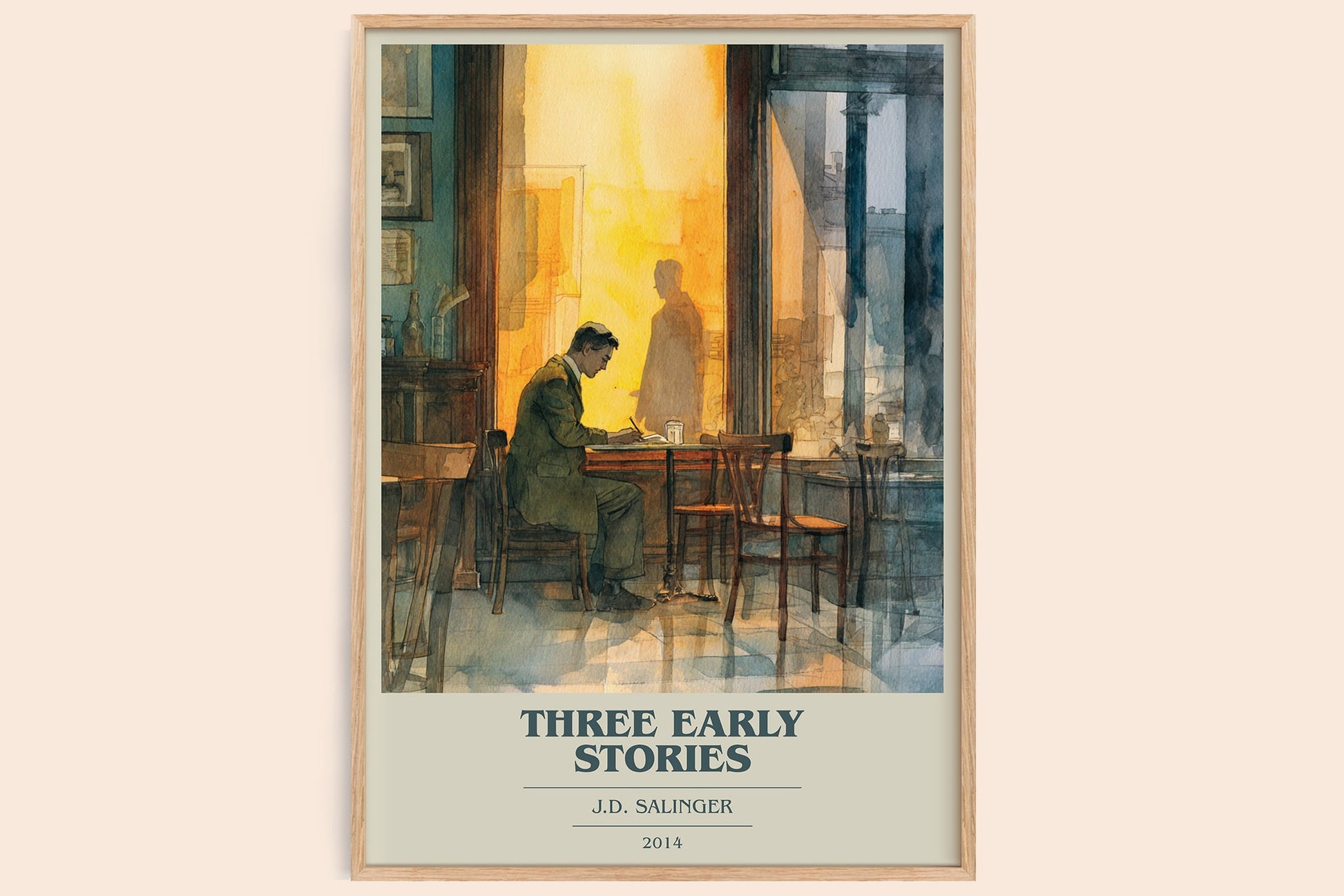 Three Early Stories book cover book poster by J. D. Salinger – framed literary art print
