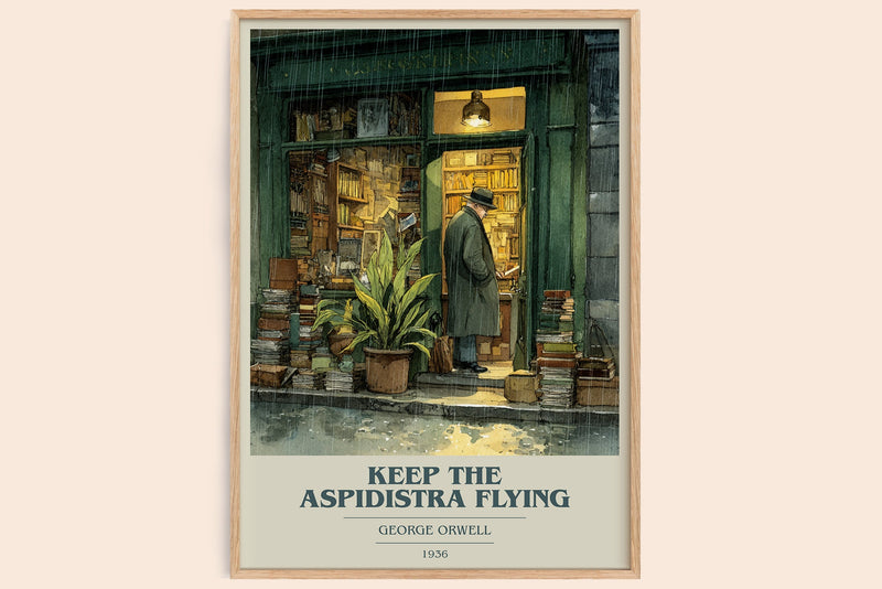 Keep the Aspidistra Flying book cover book poster by George Orwell – framed literary art print