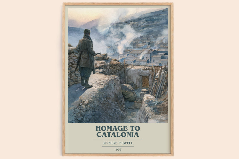Homage to Catalonia book cover book poster by George Orwell – framed literary art print