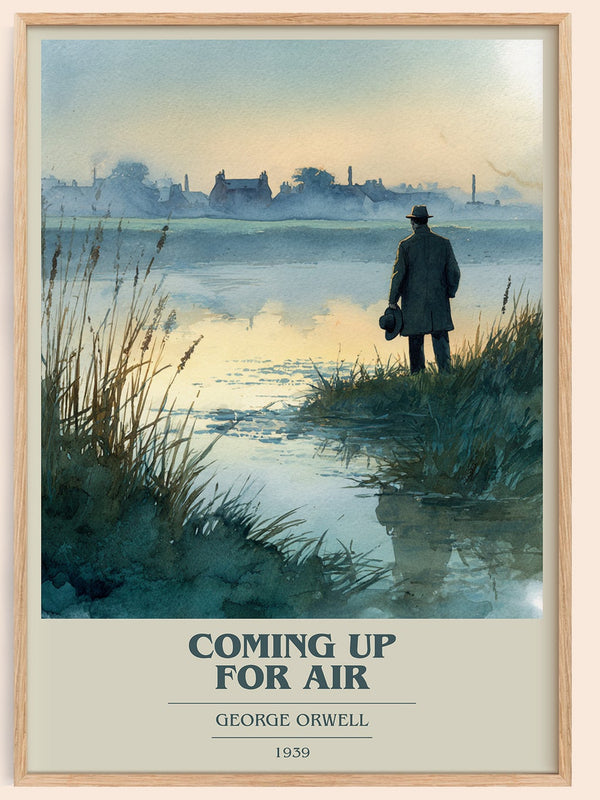 Coming Up for Air book cover book poster by George Orwell – framed literary art print