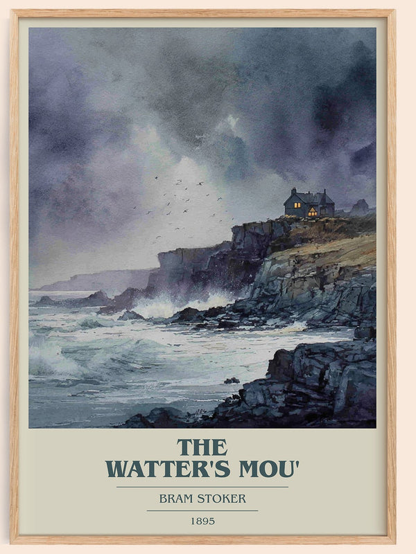 The Watter's Mou' book cover book poster by Bram Stoker – framed literary art print