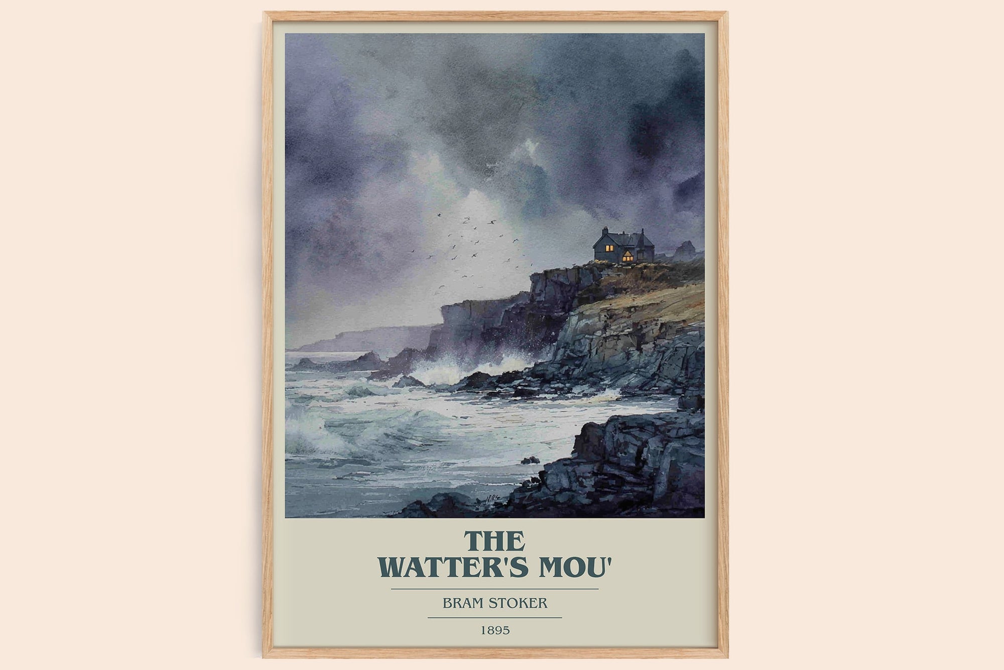 The Watter's Mou' book cover book poster by Bram Stoker – framed literary art print