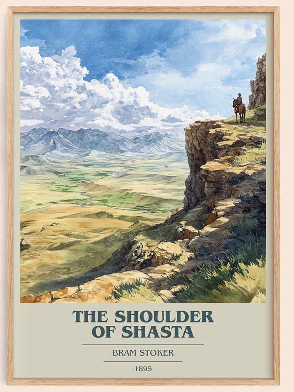 The Shoulder of Shasta book cover book poster by Bram Stoker – framed literary art print