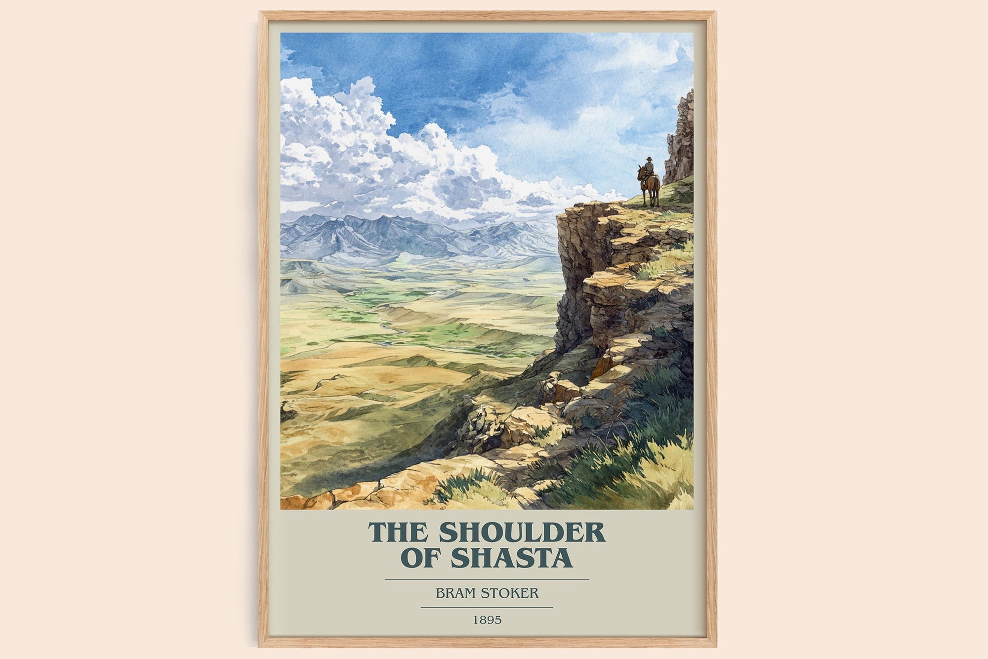The Shoulder of Shasta book cover book poster by Bram Stoker – framed literary art print