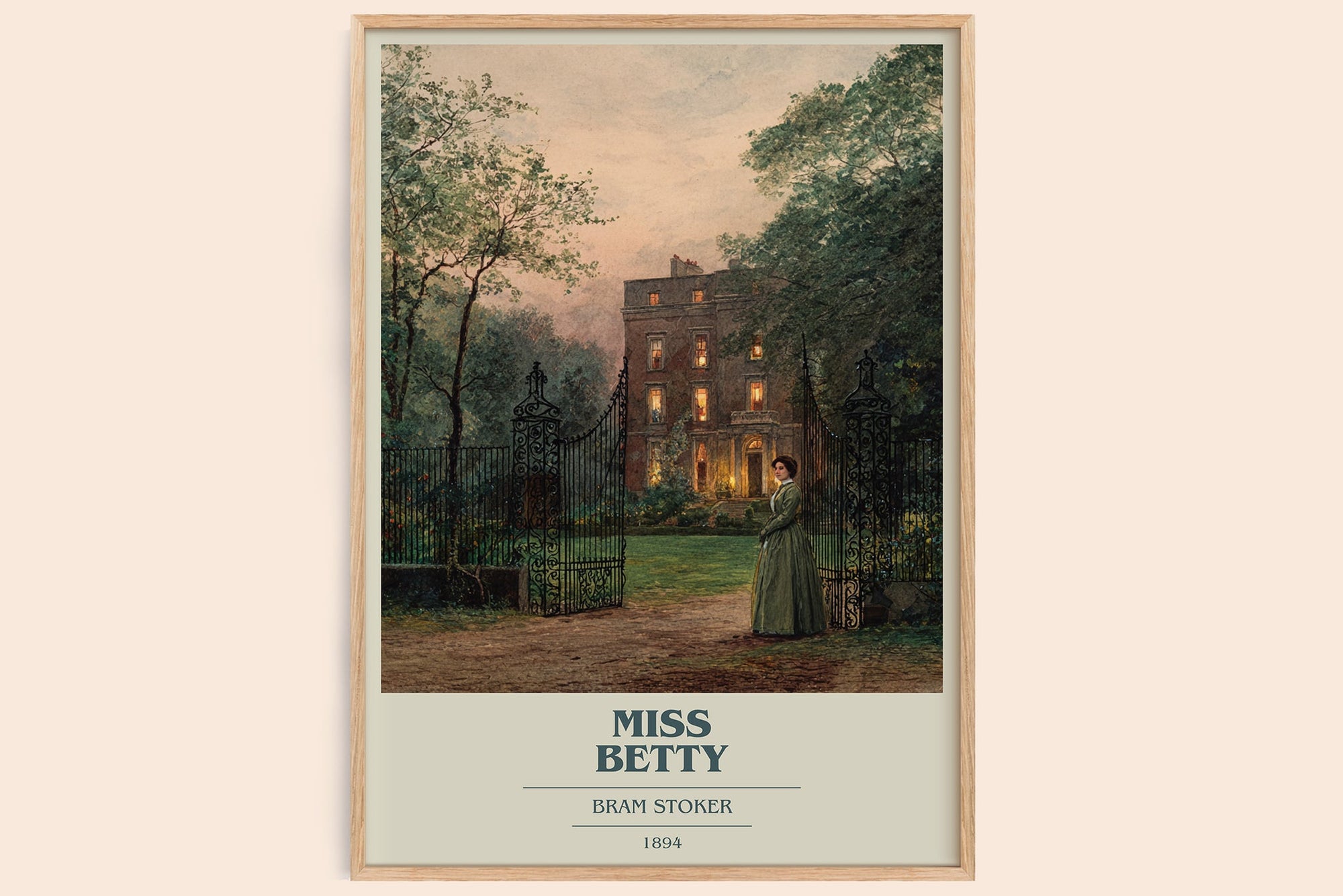 Miss Betty book cover book poster by Bram Stoker – framed literary art print