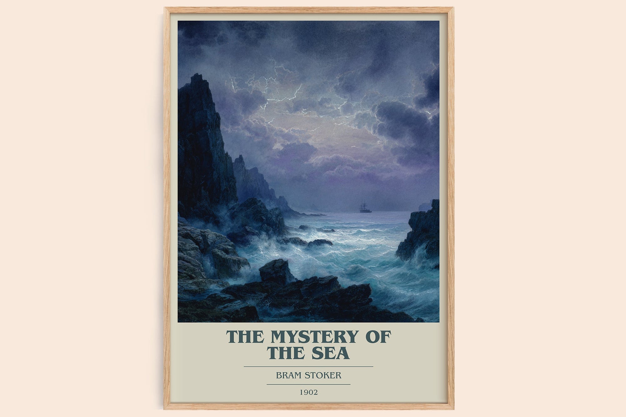 The Mystery Of The Sea book cover book poster by Bram Stoker – framed literary art print