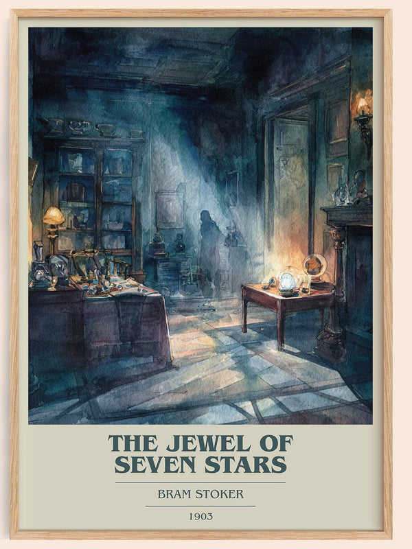 The Jewel Of Seven Stars book cover book poster by Bram Stoker – framed literary art print