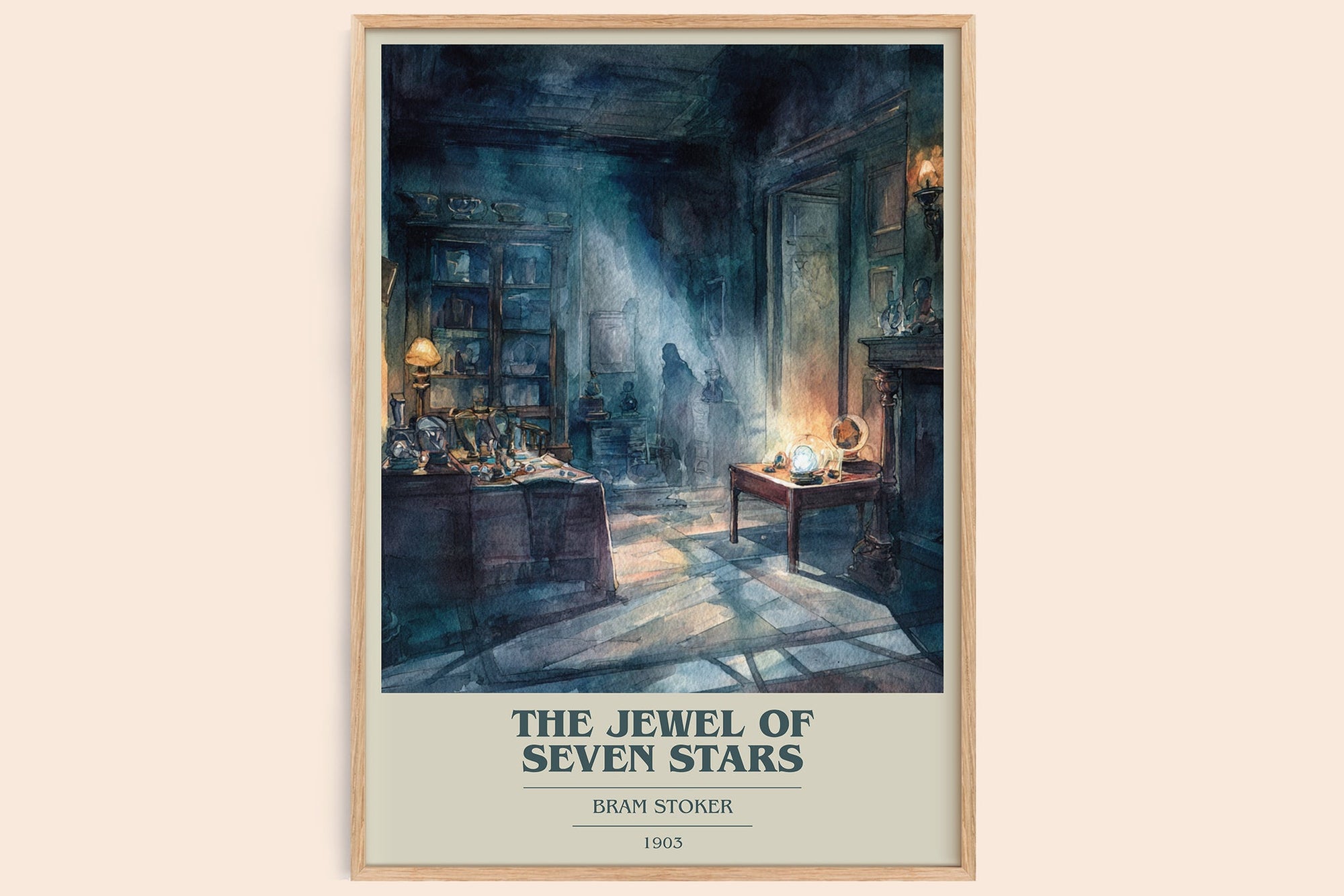 The Jewel Of Seven Stars book cover book poster by Bram Stoker – framed literary art print