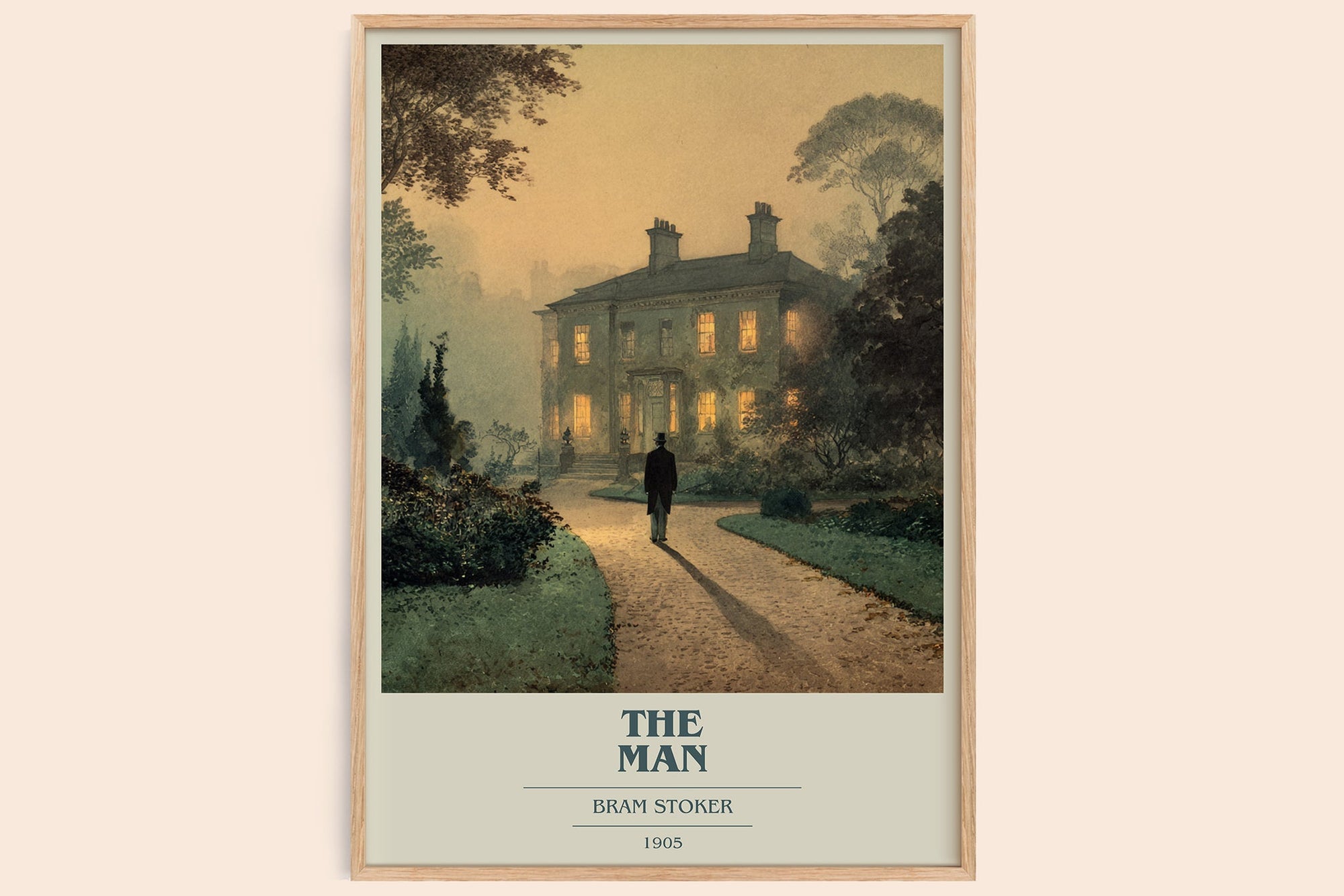 The Man book cover book poster by Bram Stoker – framed literary art print