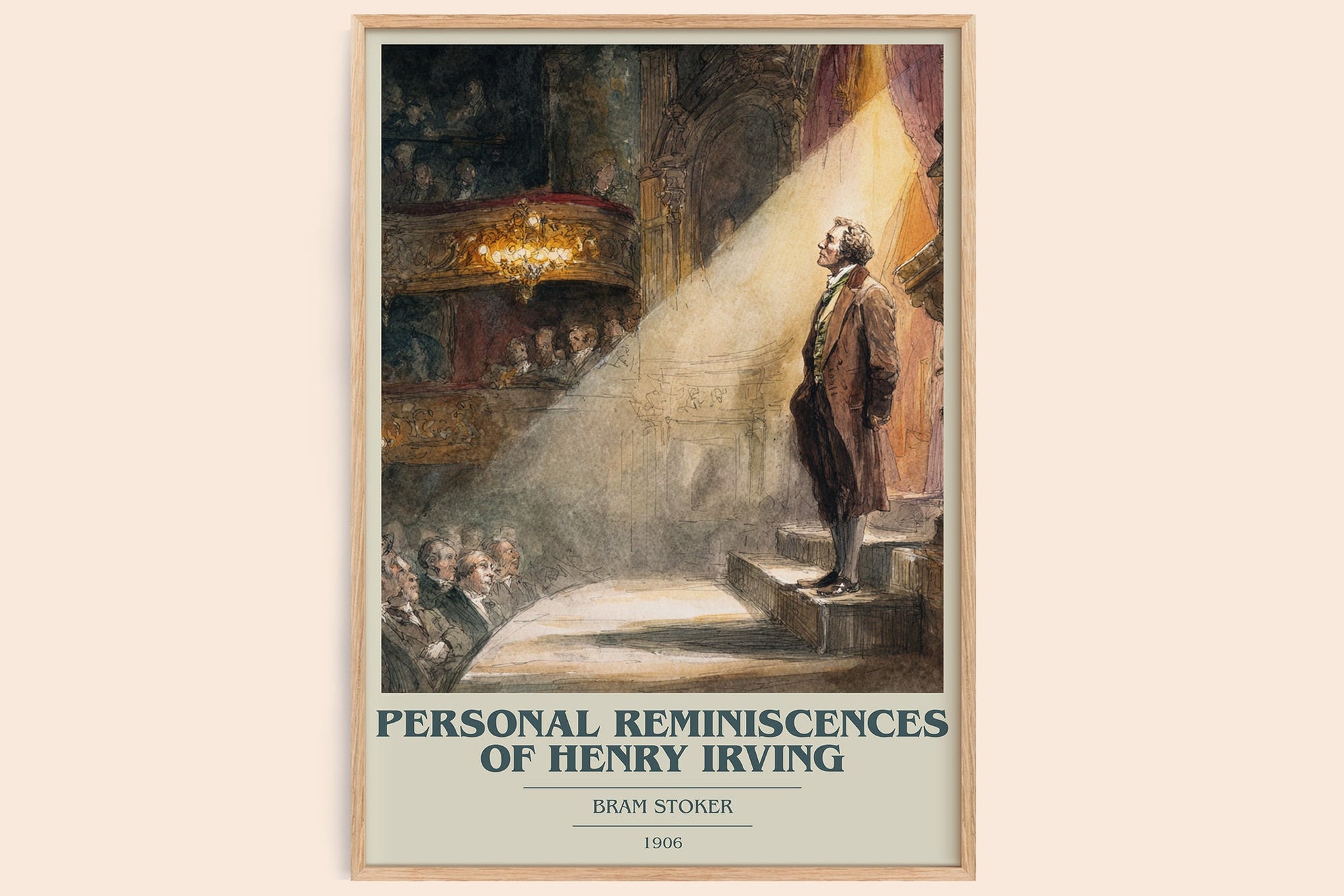 Personal Reminiscences of Henry Irving book cover book poster by Bram Stoker – framed literary art print